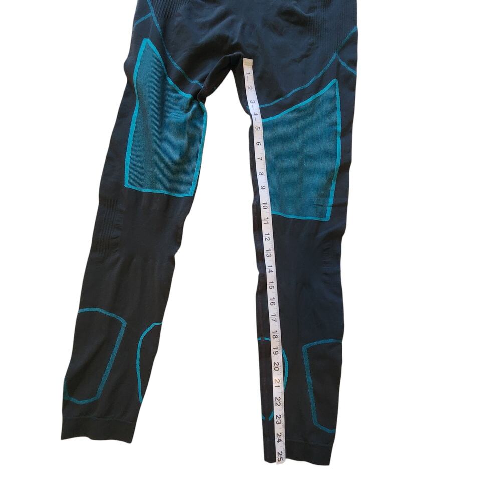 Nooyme Bamboo Compression Legging Base Layer Athletic Cycling teal & black sz L - Picture 6 of 8